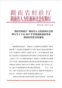 湖南創(chuàng)新創(chuàng)業(yè)政策文件