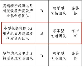 嘉興市領軍型創(chuàng)業(yè)創(chuàng)新團隊