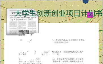 計(jì)劃書,自主創(chuàng)新,創(chuàng)業(yè),大學(xué)生