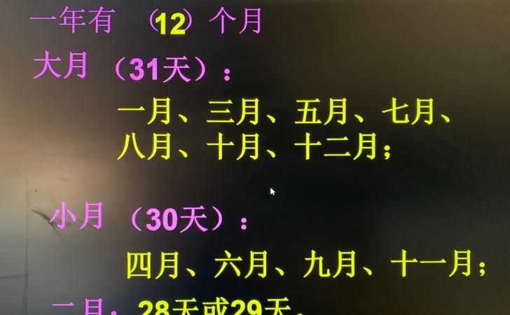 一年中有幾個大月幾個小月幾個平月