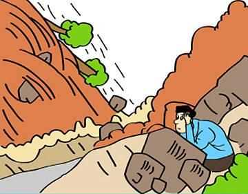 如果遇到山體滑坡時來不及轉移，應盡快向兩側穩(wěn)定地區(qū)撤離