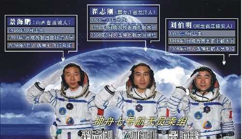 神舟七號的航天員是誰?