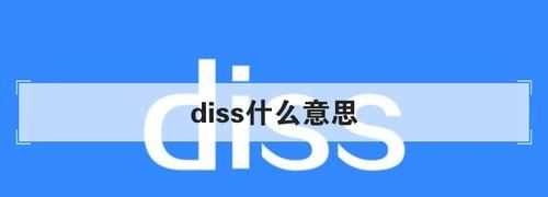 diss是什么意思，我要diss你是什么意思