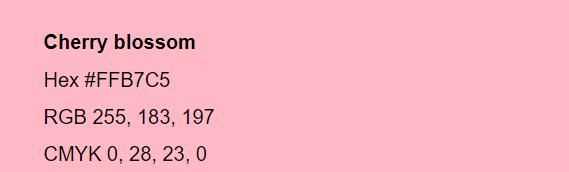 粉色分類，粉色分類及顏色示意圖？圖13