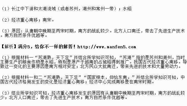 宋朝諺語蘇湖熟天下足的由來
