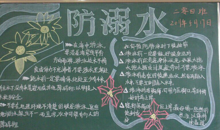 夏季防溺水安全知識黑板報