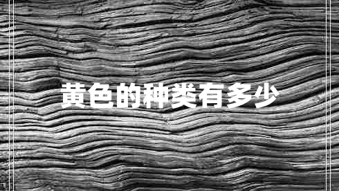 黃色的種類有多少