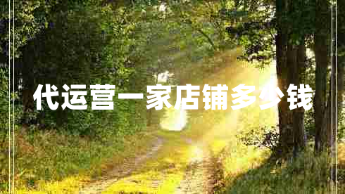 代運營一家店鋪多少錢 代運營一家店鋪多少錢
