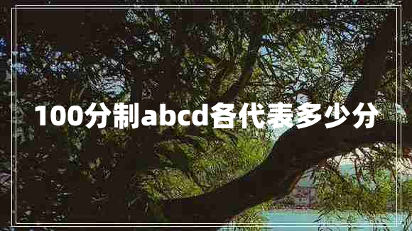 100分制abcd各代表多少分