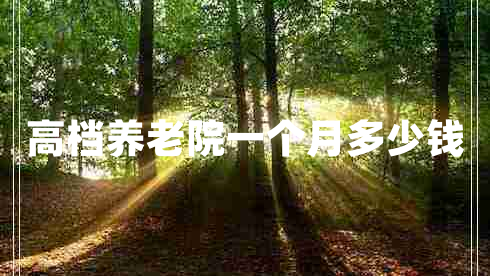 高檔養(yǎng)老院一個(gè)月多少錢
