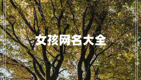 女孩網(wǎng)名大全
