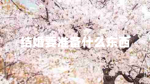 結(jié)婚要準(zhǔn)備什么東西