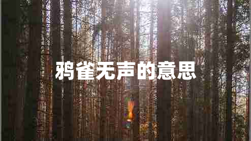 鴉雀無聲的意思 鴉雀無聲的意思