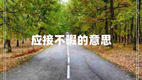 應接不暇的意思