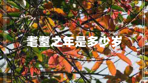 耄耋之年是多少歲 耄耋之年是多少歲