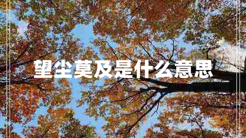 望塵莫及是什么意思