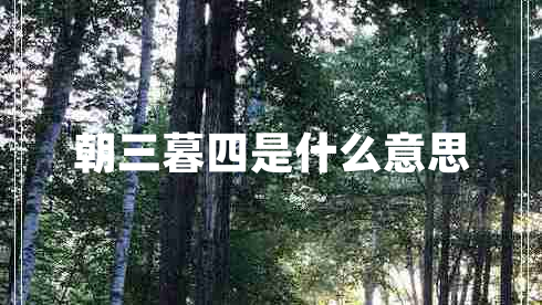 朝三暮四是什么意思 朝三暮四是什么意思