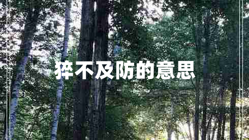 猝不及防的意思