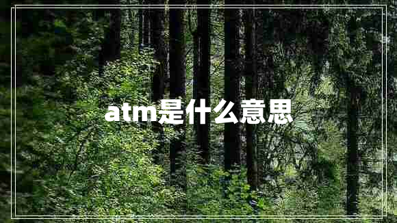 atm是什么意思 atm是什么意思