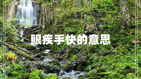 眼疾手快的意思 眼疾手快的意思
