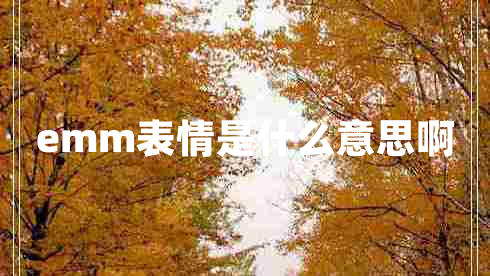 emm表情是什么意思啊