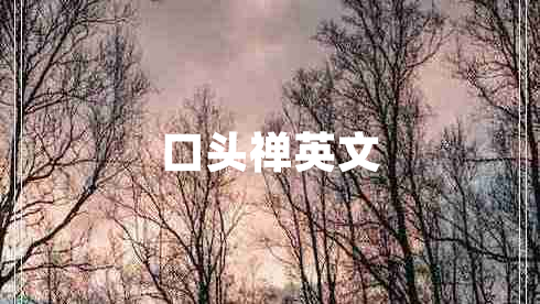 口頭禪英文