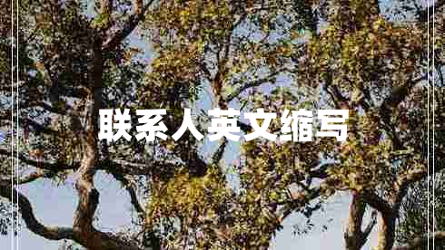 聯(lián)系人英文縮寫
