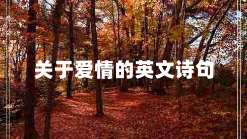 關(guān)于愛情的英文詩句