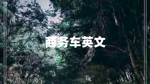 商務(wù)車英文