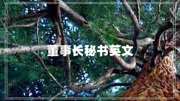 董事長秘書英文