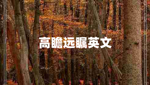 高瞻遠(yuǎn)矚英文