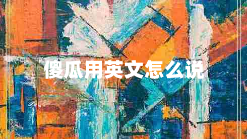 傻瓜用英文怎么說