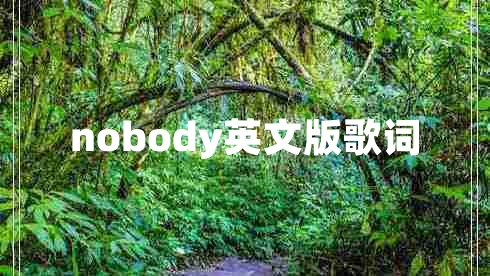 nobody英文版歌詞