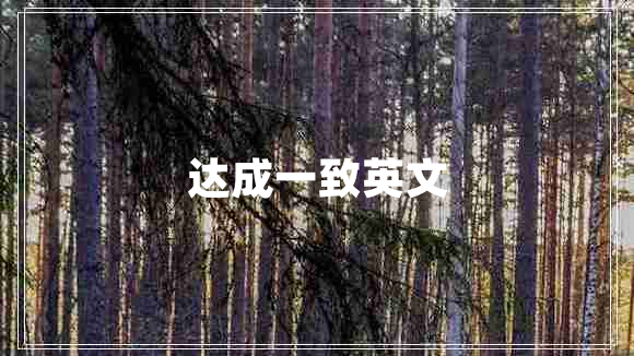 達(dá)成一致英文 達(dá)成一致英文