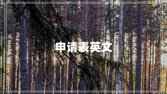 申請(qǐng)表英文