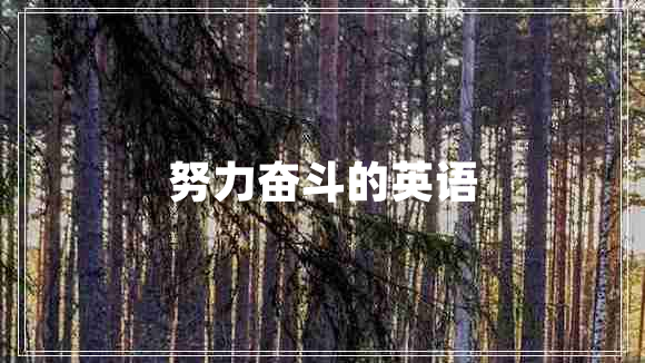 努力奮斗的英語 努力奮斗的英語