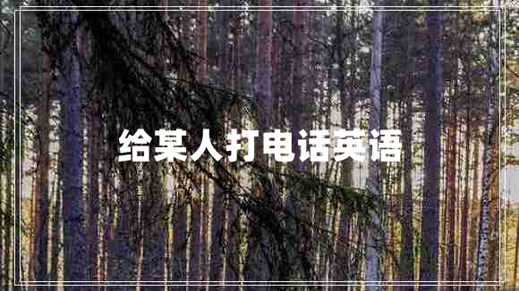 給某人打電話(huà)英語(yǔ)