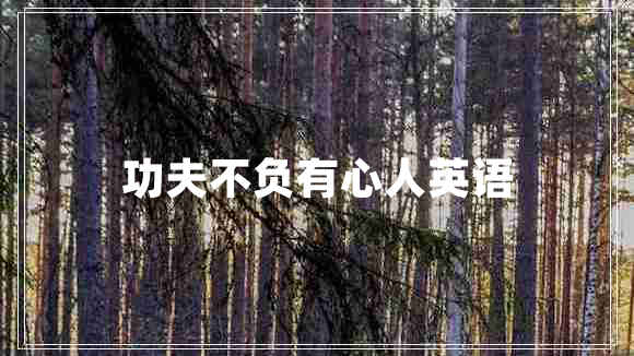 功夫不負(fù)有心人英語(yǔ) 功夫不負(fù)有心人英語(yǔ)