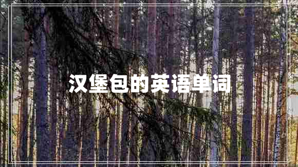 漢堡包的英語單詞