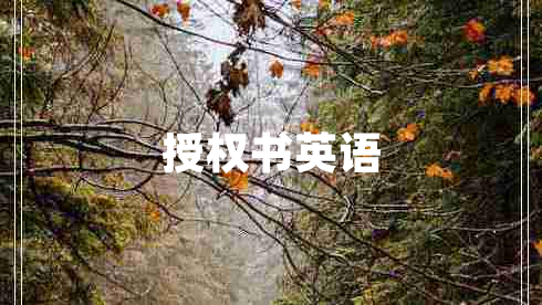 授權(quán)書英語