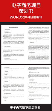 電子商務策劃書(方案)模板