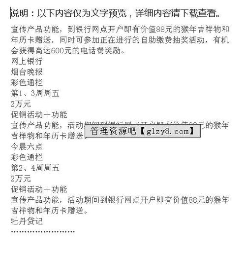 網(wǎng)上銀行營(yíng)銷策劃方案