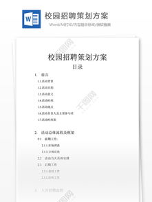 企業(yè)校園招聘策劃方案