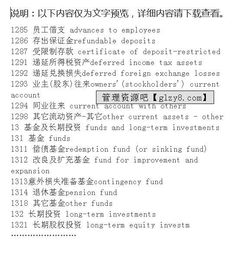 會計(jì)科目英文版本
