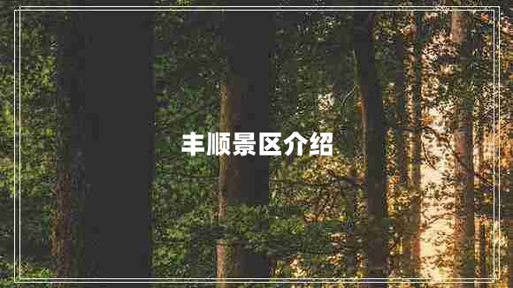 豐順景區(qū)介紹