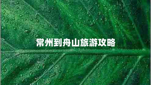 常州到舟山旅游攻略 常州到舟山旅游攻略