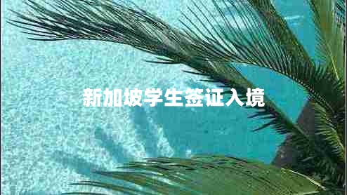 新加坡學生簽證入境