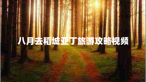 八月去稻城亞丁旅游攻略視頻