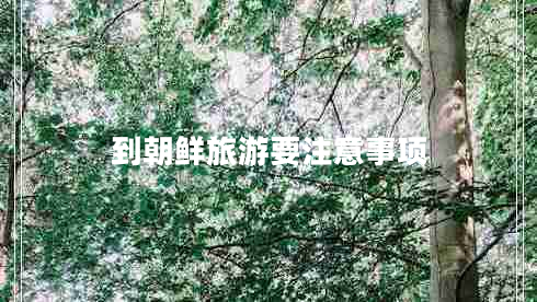 到朝鮮旅游要注意事項