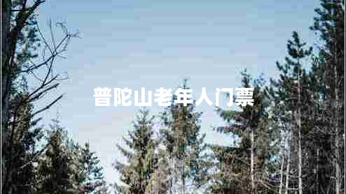 普陀山老年人門票